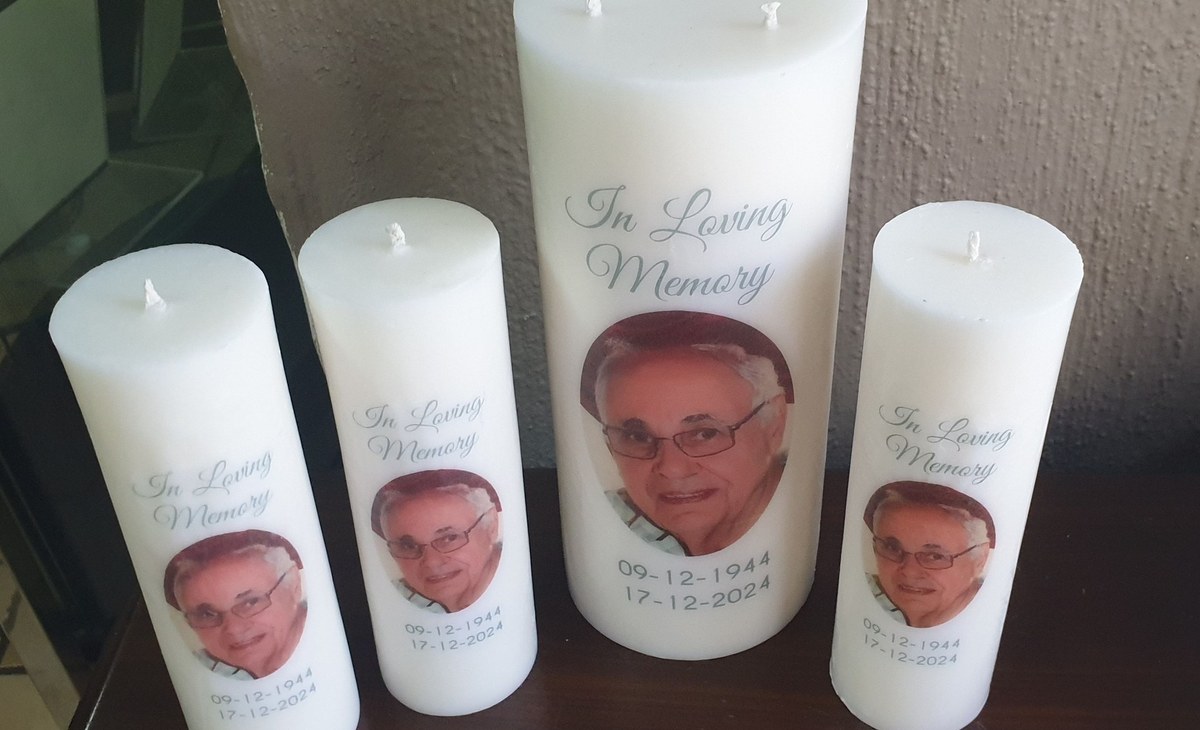 Personalized pillar scented candle